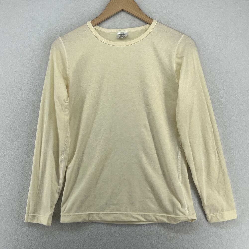 DUOFOLD Top Womens M Baselayer Thermal Crewneck Long Sleeve Jersey Off White